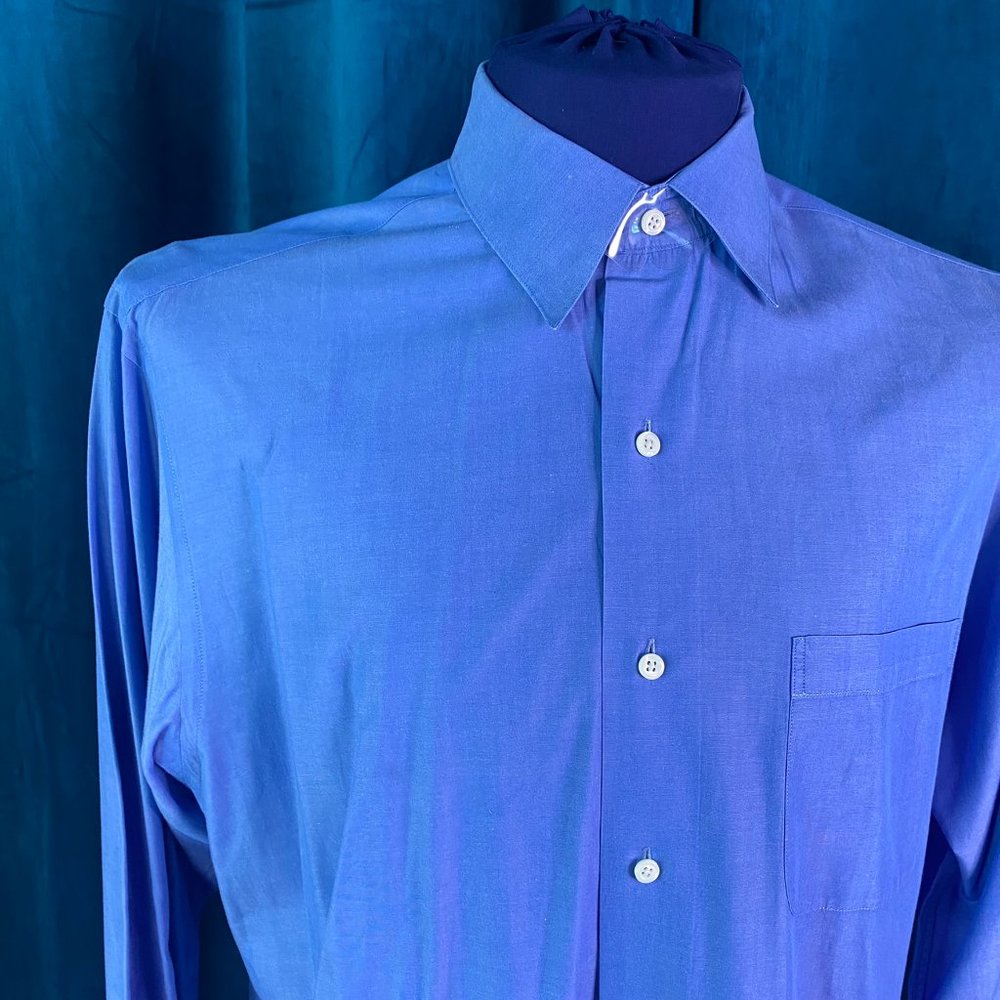 Brooks Brothers Cotton Dress Shirt Solid Blue - Picture 2 of 7